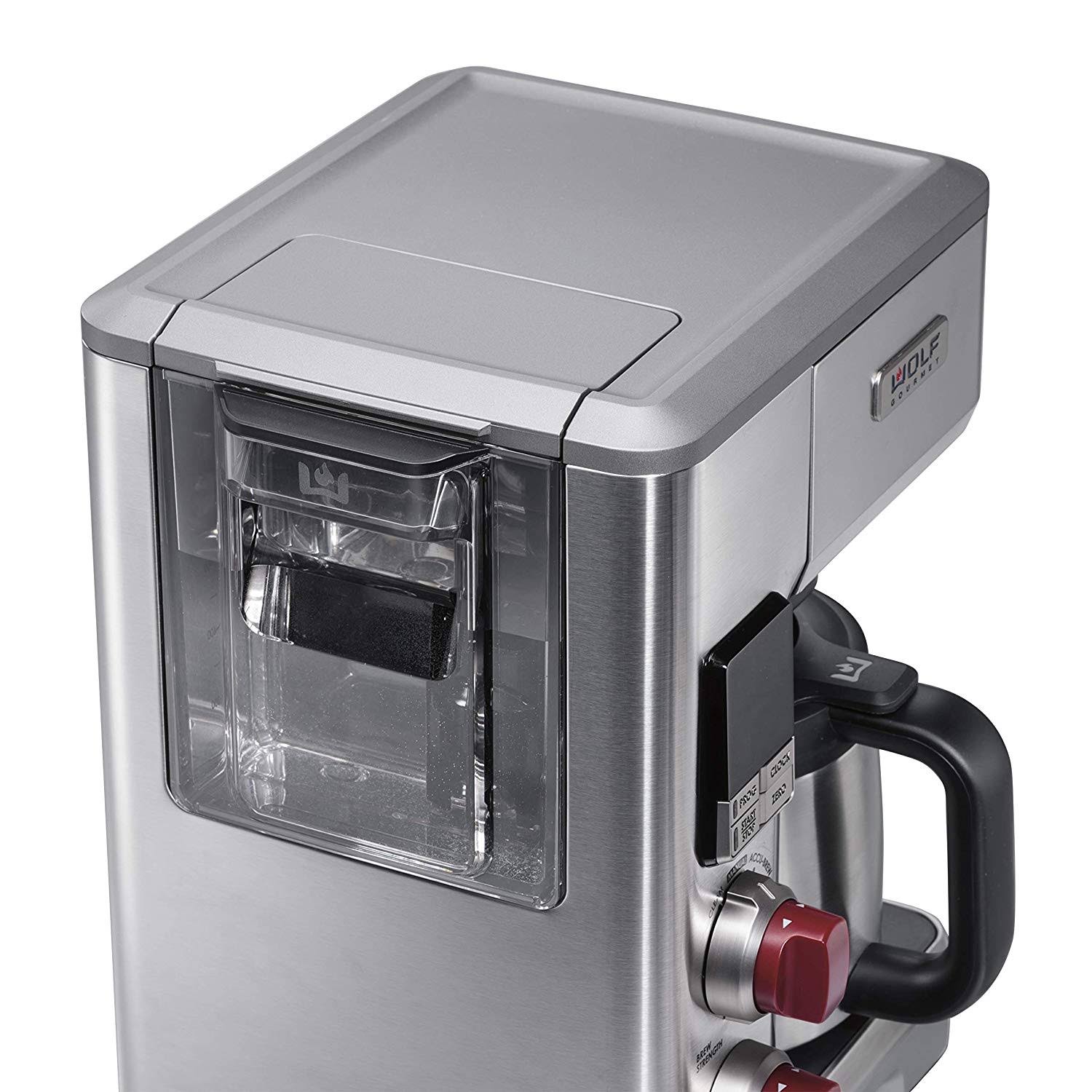 Wolf Gourmet – 10-Cup Coffee Maker with Water Filtration – Stainless Steel/Red Knob - Image 10