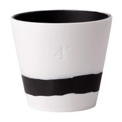 Wedgwood Burlington 6×22 Pot, Black u0026 White