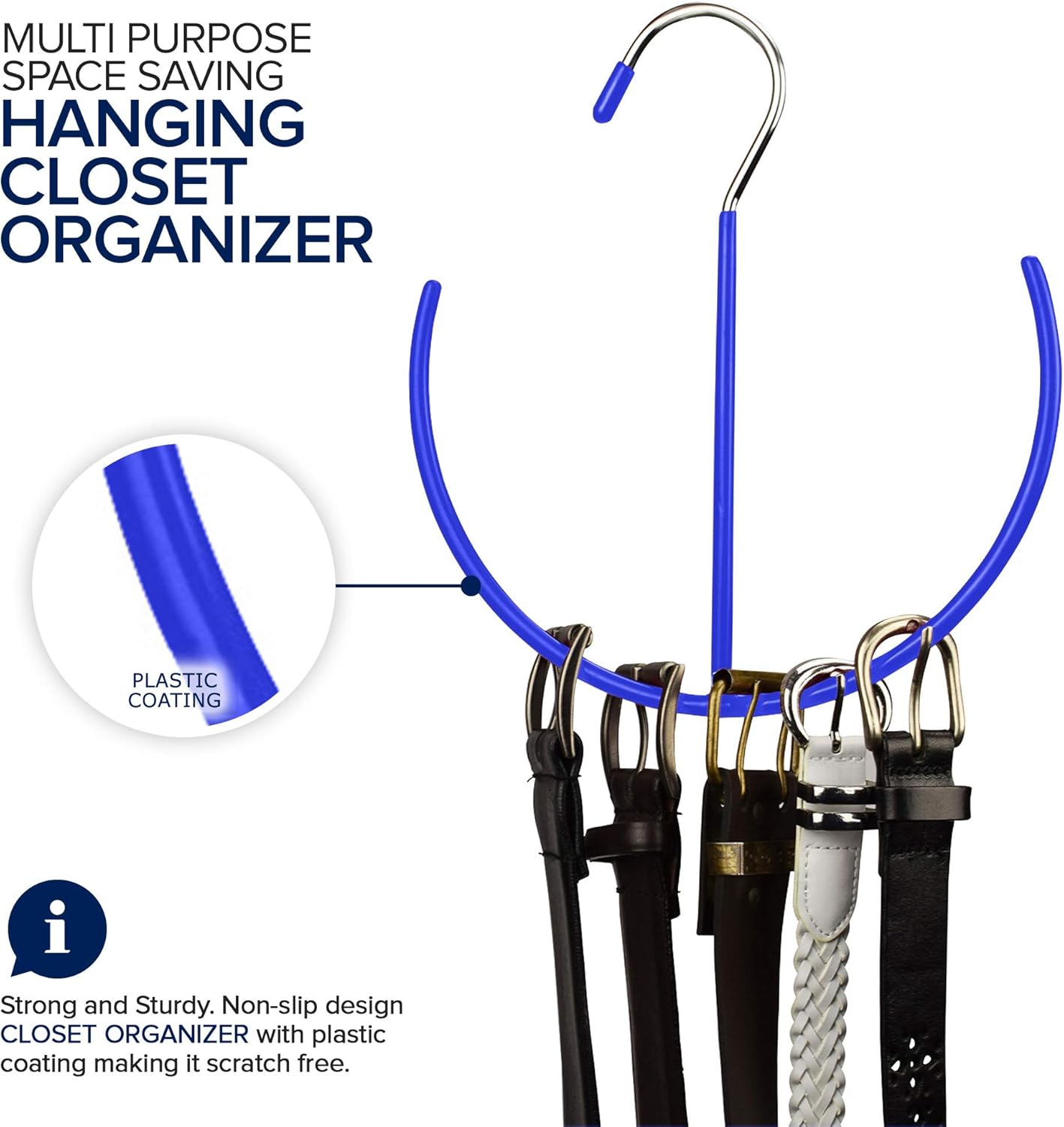 Belt Scarf Hanger Space Saving Organizer Hanging Multi Purpose Ties Shoe Rack Gym Bag Organizer Closet Organization EASYVIEW - Image 3