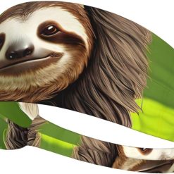 Elastic Exercise Headband for Men & Women Moisture Wicking Athletic for Running, Gym, Working Out Cute Sloth Pattern