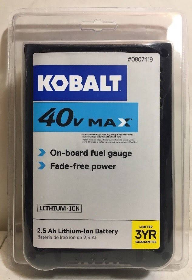 Kobalt 40-Volt 2.5Ah Amp Hours Rechargeable Lithium Ion (Li-Ion) Cordless Power Equipment Battery - Image 4