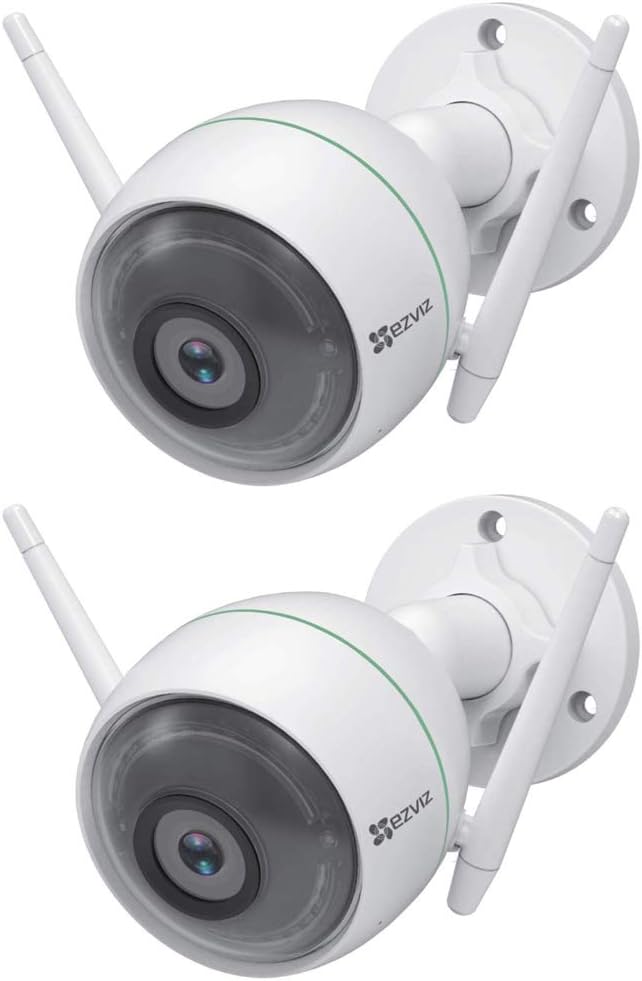 EZVIZ Security Camera Outdoor 1080P WiFi, 100ft Night Vision, Weatherproof, Smart Motion Detection Zone, 2.4GHz WiFi Only(C3WN, 2 Packs)