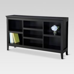 Alternative view of Threshold Carson Horizontal Bookcase with Adjustable Shelves – Black
