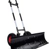 Best Choice Products 36in Galvanized Blade Heavy-Duty 2-Wheel Snow Pusher Hand Plow for Snow Removal w/Wheels, Adjustable Handle, Blade Angle – Black